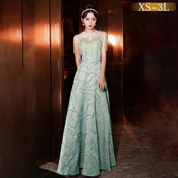 ドレス 大人 ピアノ 発表会 ロングドレス 演奏会 結婚式 母親 ドレス ピアノ発表会 袖付き ワンピース 半袖 演奏会ドレス 演奏会用ドレス パーティードレス イブニングドレス ロング丈 大きいサイ