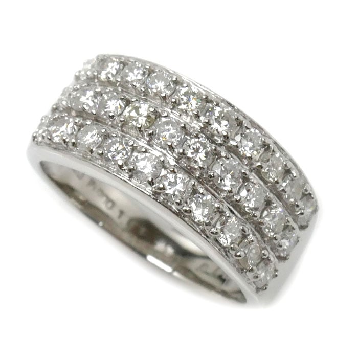 セイコージュエリー Pt900プラチナ リング指輪 ダイヤモンド1.01ct 10号 6.4g レディース 中古 美品