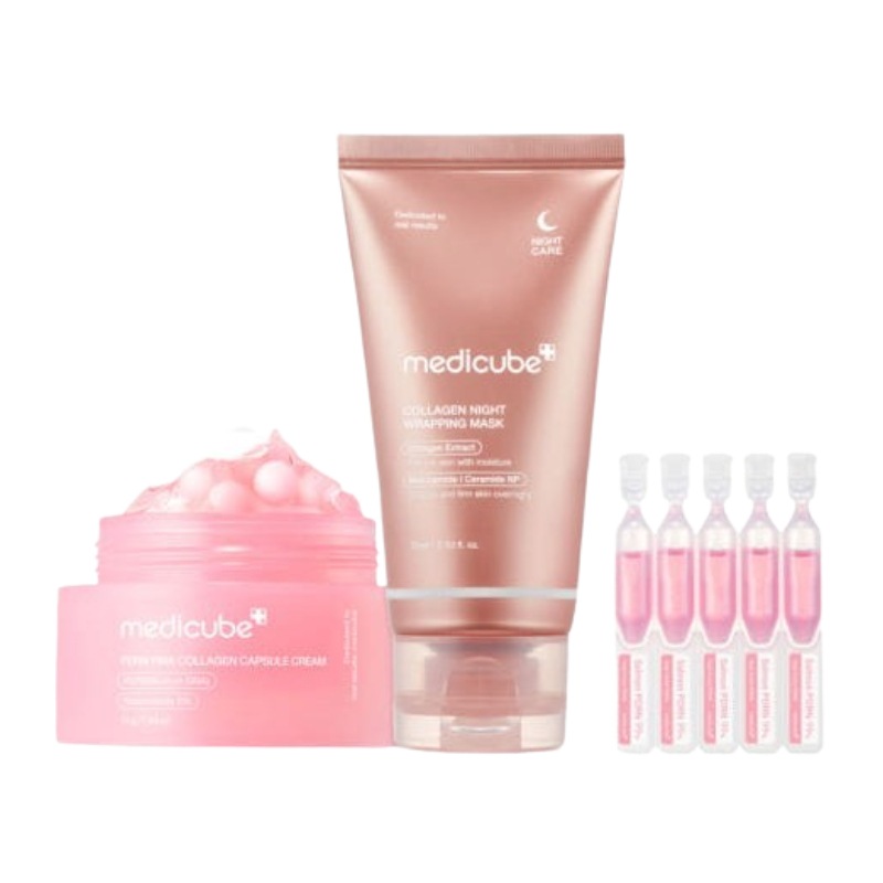 PDRN カプセルクリーム 55g + コラーゲンナイトラッピングマスク75ml +1DAYセラム 5枚入り