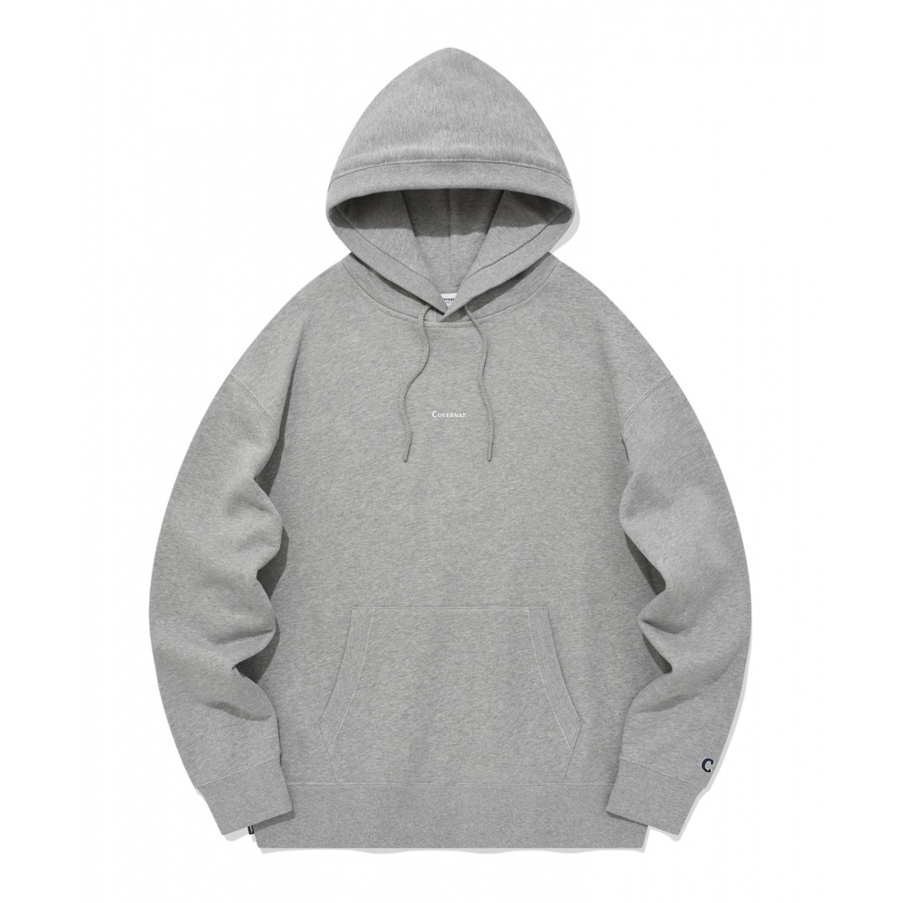 COVERNAT オーバーフィットスモールオーセンティックロゴパーカーメランジグレー
