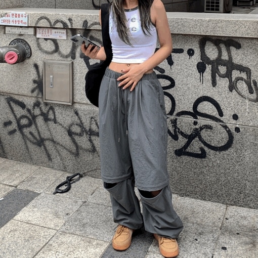 (Unisex) Open nylon pants