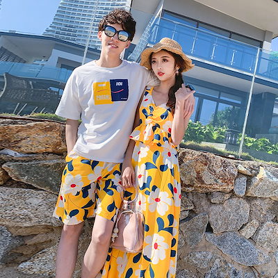 Qoo10 ペアルック ワンピース ペアtシャツ パ レディース服