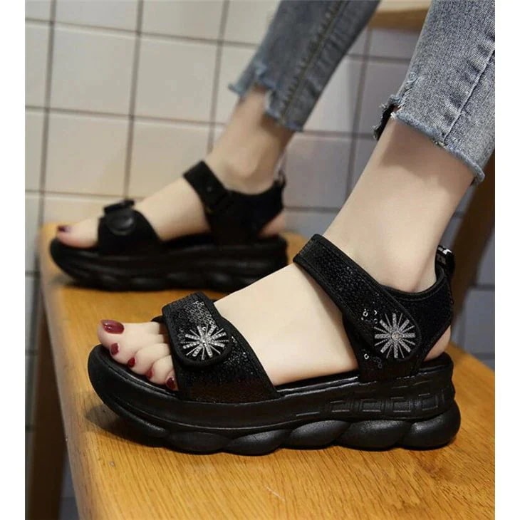 【急速出荷!】1つ買うと10個スポーツサンダル サンダル レディース ウェッジソール 厚底 サマー 通気 歩きやすい カジュアル シューズ 痛くない