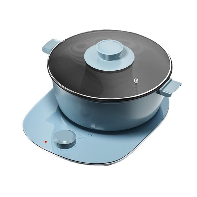 電気鍋 グリル鍋 しゃぶしゃぶ用 3L 1台6役 卓上鍋 多機能グリル鍋 煮る 焼く 蒸す 炒める 揚げる 炊く ソテー用焦げ付き防止フライパン ホットプレート ガラス蓋付き 温度調節ラーメン鍋 (3