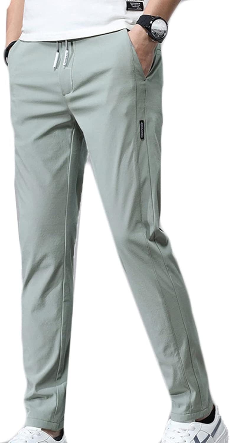 イージーパンツ メンズ ロングパンツ 速乾 ストレッチ アイスレーヨン 通気 涼感 長ズボン チノパン スポーツウェア 薄手 ドライズボン 大きいサイズ 夏 デーパートパンツ ウエストゴム紐