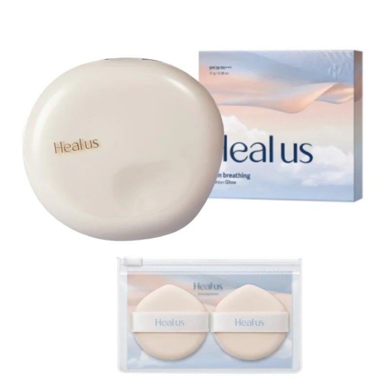 【SNS人気商品/正規品】Healus ブリージング グロー クッション(息吹 クッショングロー)/Healus 息遣い クッション グロー パフ (2EA)