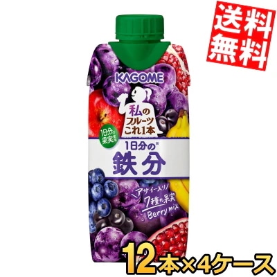 カ ゴ メ 私のフルーツこれ一本 1日分の鉄分 330ml紙パック 48本(12本×4ケース)