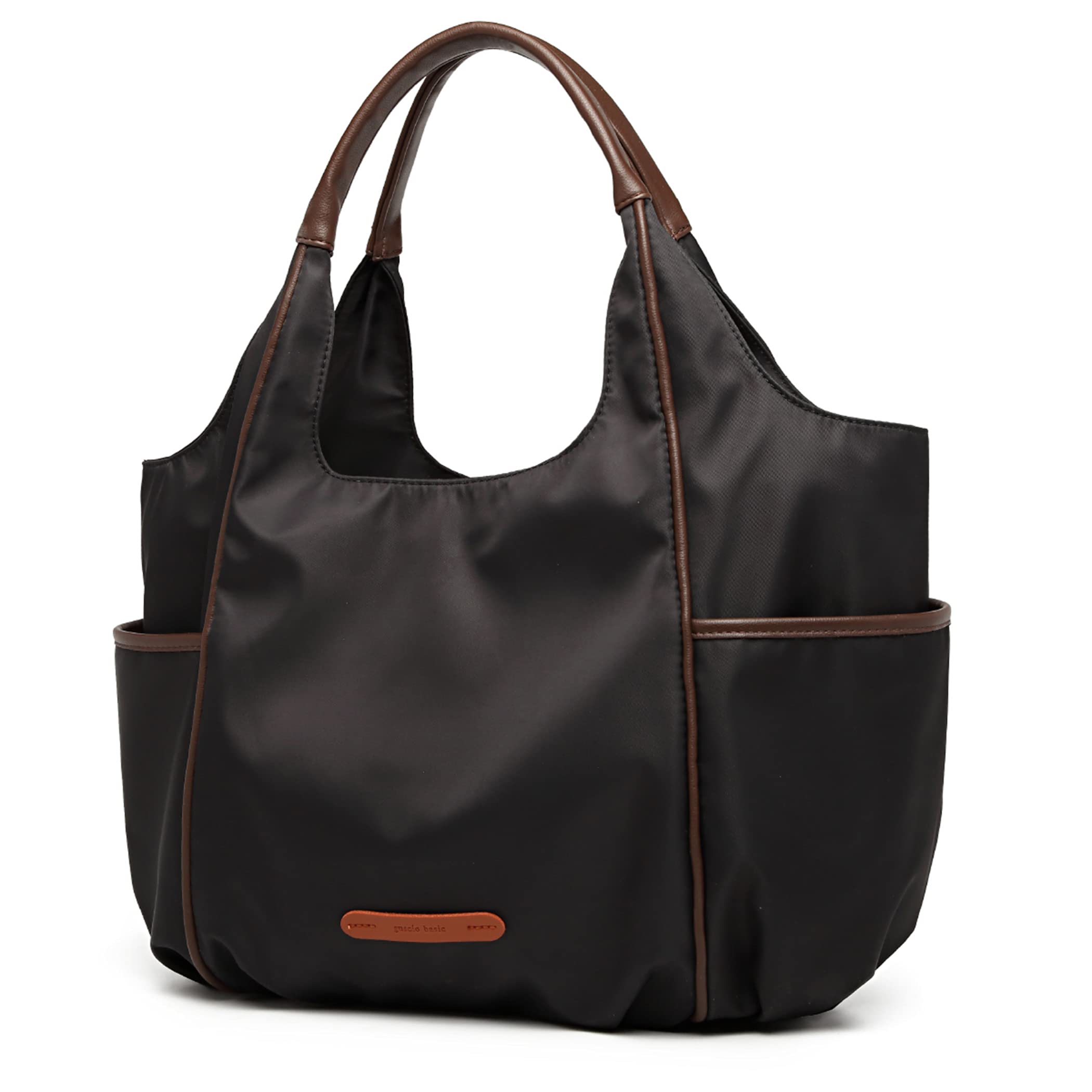 【グッシ オベーシック】トートバッグ レディース マザーズバッグ トートバッグ バルーン型 大容量 軽量 撥水 ナイロン ママバッグ ポケット 外ポケット多数 異素材配色 シンプル italy 120