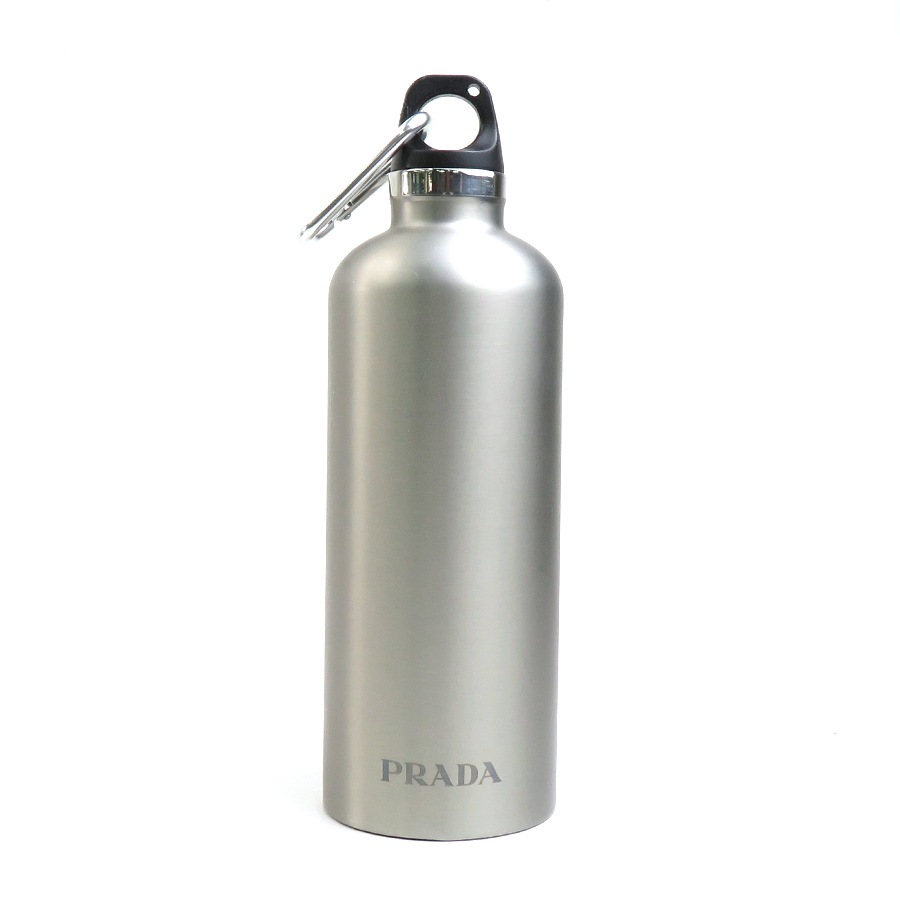 プラダ PRADA ウォーターボトル タンブラー ステンレス シルバー×ブラック ユニセックス 55955a
