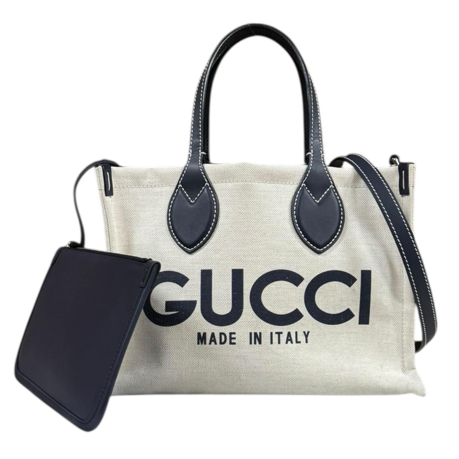 グッチ 日本限定 プリントトートミ二 ショルダーバッグ キャンバス 772144 ベージュ GUCCI 中古