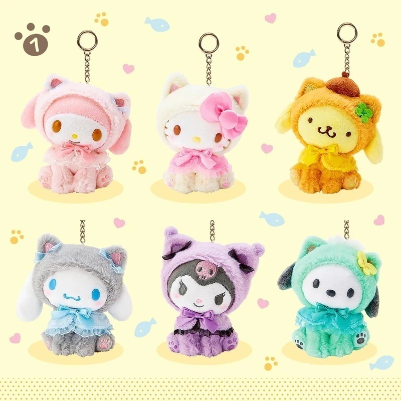 かわいい クロミ ハローキティ ぬいぐるみキーホルダーマイメロディ ハローキティ かわいいペット人形ランドセルペンダント