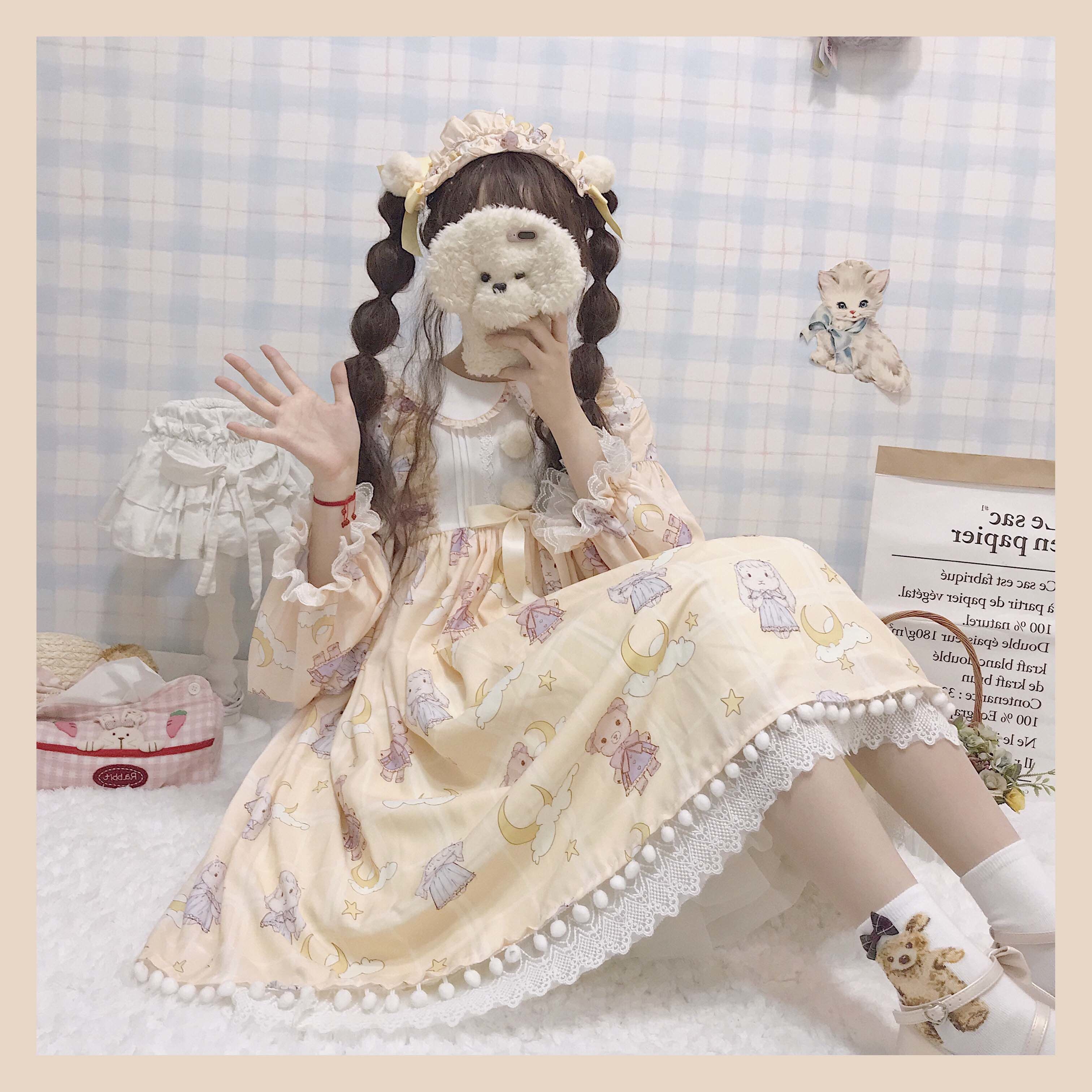 和服コスチュームコスチュームロリータ ロリータワンピース 長袖 ミニスカート