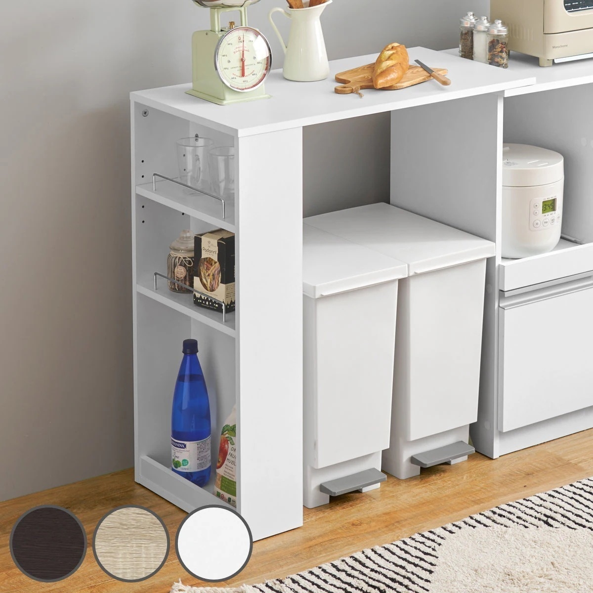 拡張テーブル 幅60cm専用 キッチンカウンター 拡張 パーツ テーブル 専用 カウンター 幅60cm用 オプション 追加 組み合わせ 可動棚