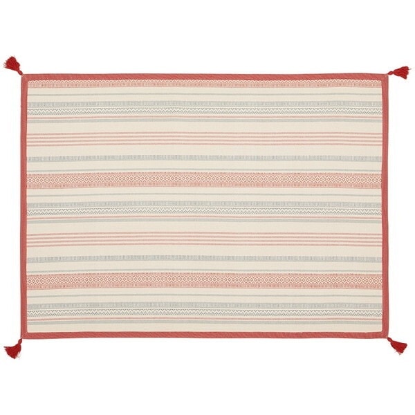 270080501 洗えるインド綿ラグ テラ すべり止め付き 130x185 レッド メーカー直送