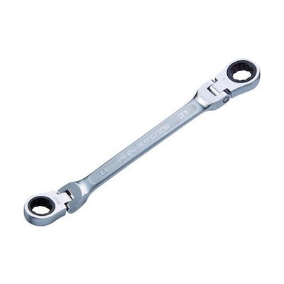 他サイト： KTC（京都機械工具） MR1A1315F ラチェットめがねレンチ 両頭型首振りタイプ 対辺寸法１３×１５ｍｍ 全長２２６ｍｍの商品画像