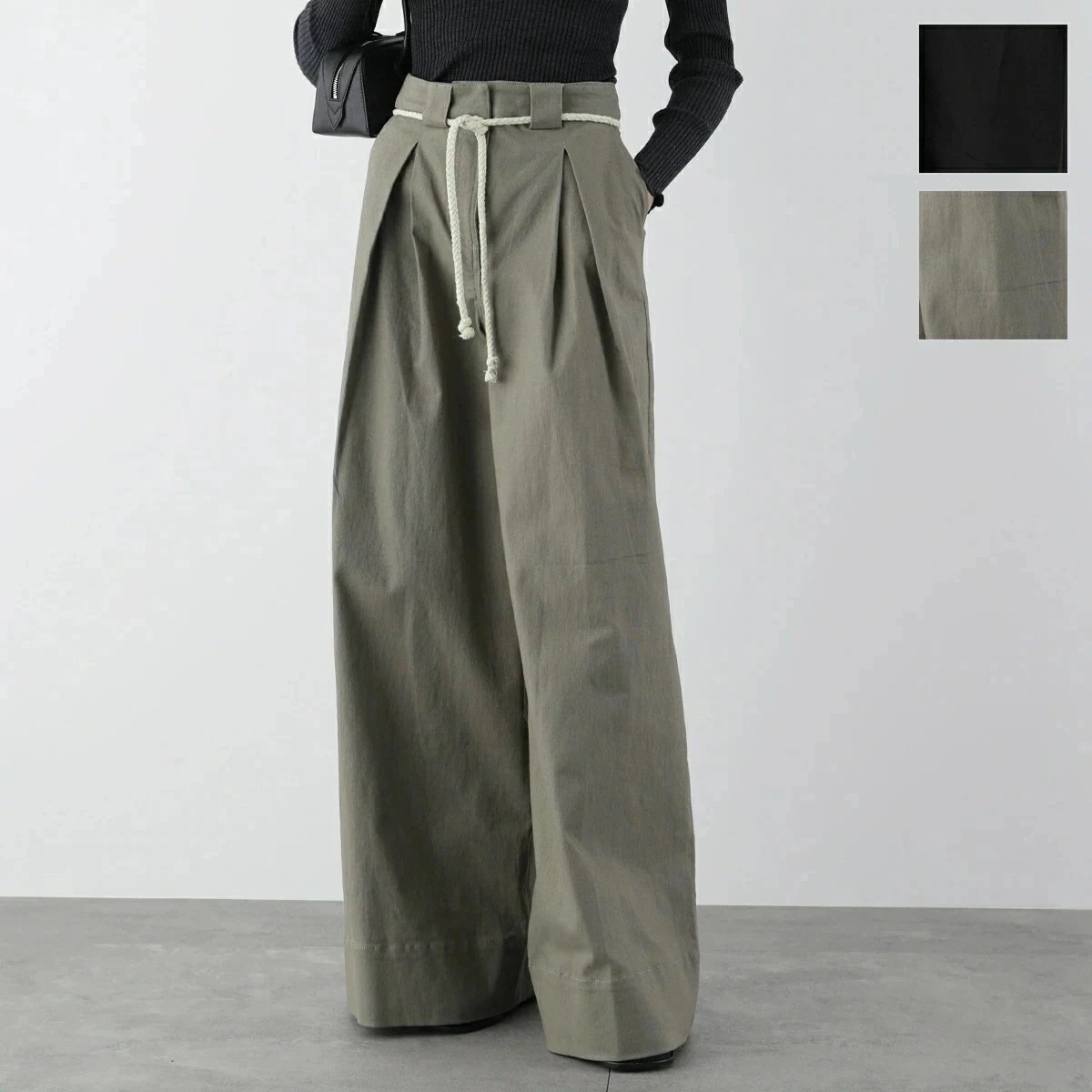 The Garment ザ ガーメント チノパンツ cassano wide pants 20633 レディース コットン ワイド タック ワーク カラー2色 【mega】