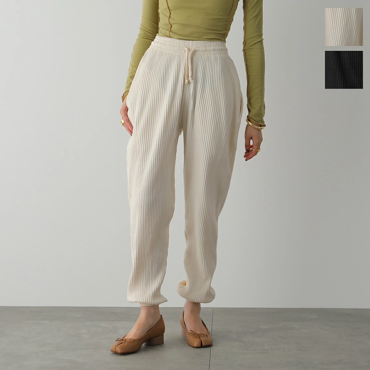 BASERANGE ベースレンジ スウェットパンツ SWEAT PANTS FSPRI000 レディース リブ コットン ストレッチ カラー2色