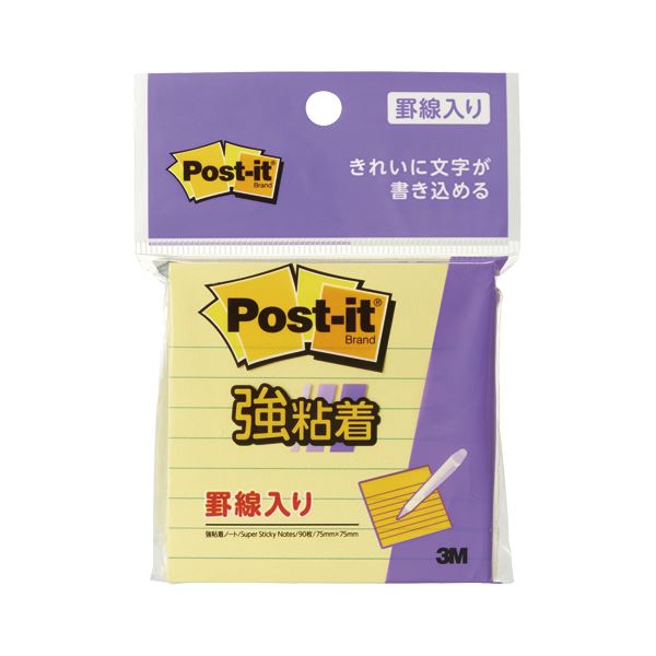 （まとめ） スリーエムジャパン ポストイット 強粘着ノート 罫線入 イエロー (×20セット)