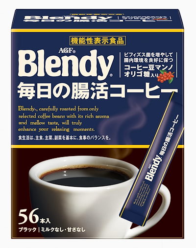 他サイト： AGF ブレンディ スティックブラック 毎日の腸活コーヒー 56本 【 インスタント 】【 水に溶ける 】 【 マンノ オリゴ糖 】の商品画像
