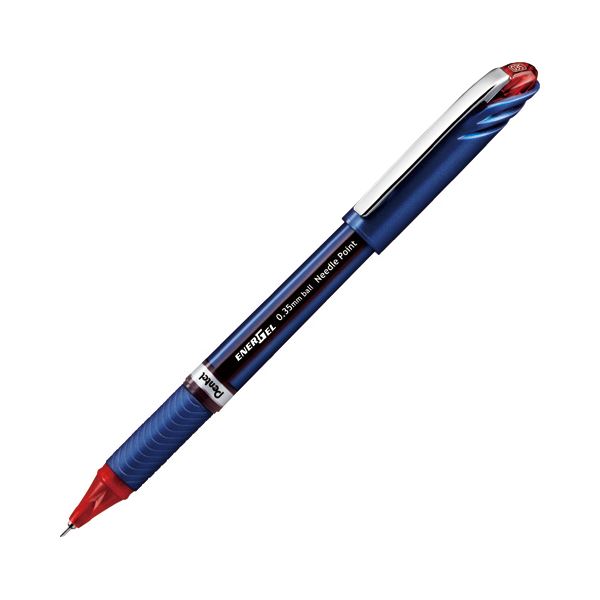 （まとめ） ぺんてるゲルインクボールペン エナージェルユーロ 0.35mm 赤 BLN23-B 1セット（10本） (×3セット)