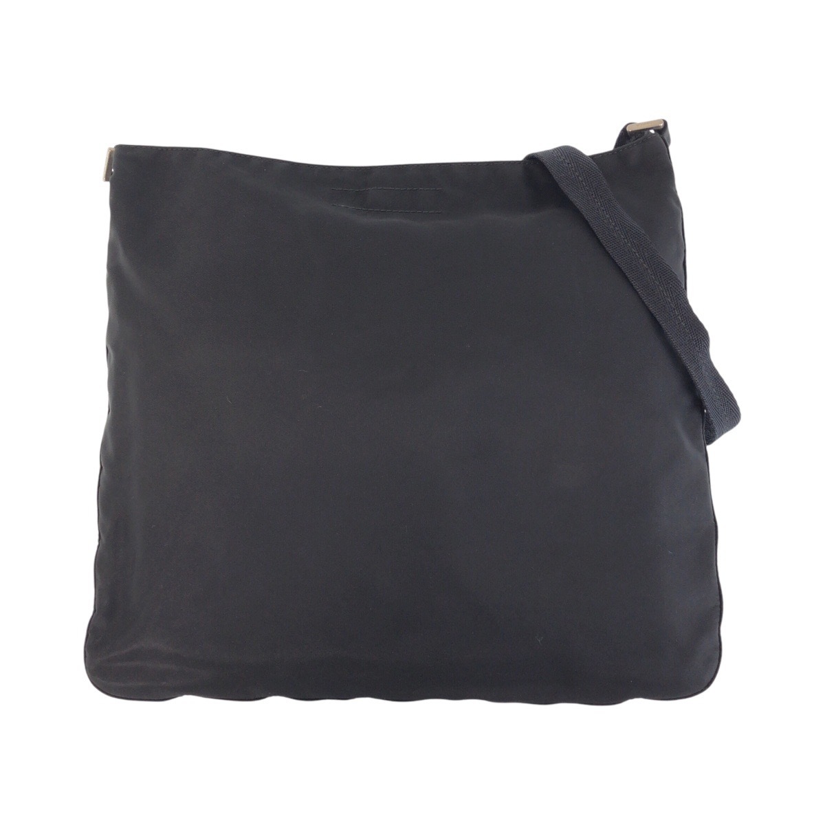 美品 テスート 三角ロゴプレート ブラック 黒 シルバー金具 ナイロン 斜め掛け ショルダーバッグ メッセンジャーバッグ レディース 503286