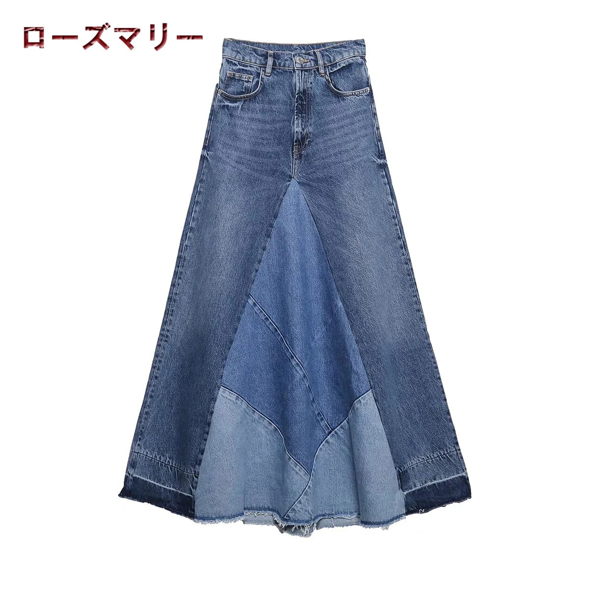 欧米風2022の3月新品 ハイウエスト カジュアルAラインスカートデニムスカート2203095