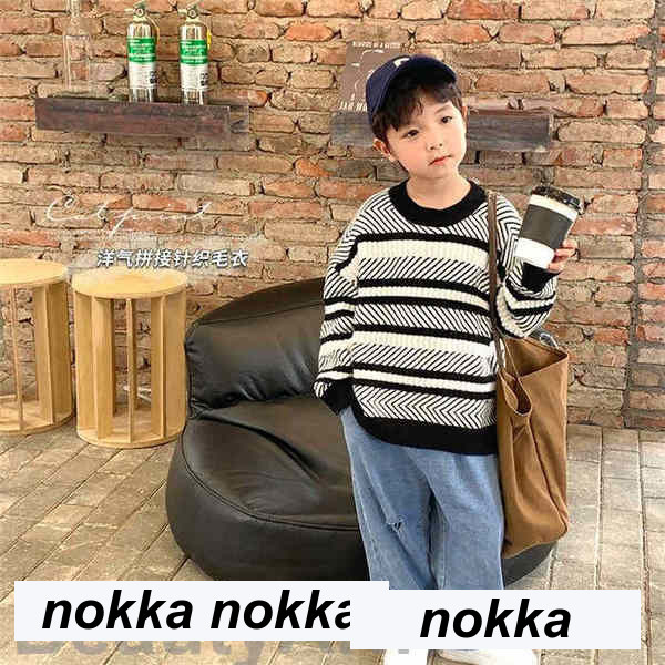 ニット 子ども服 キッズ セーター ユニセックス タートルネックセーター ストライプ柄 防寒 冬着 5,024円