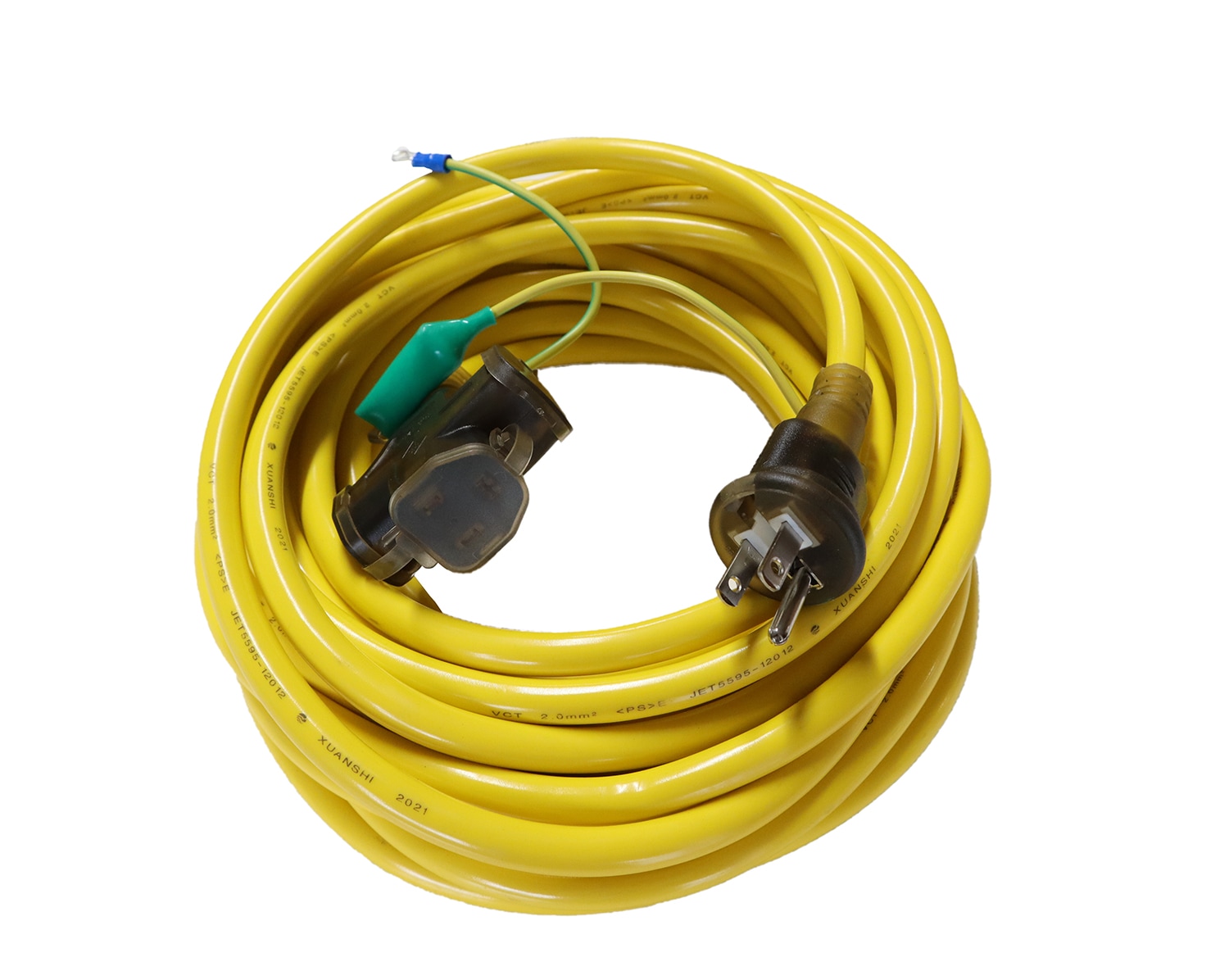 延長コード 2芯3芯兼用 20M ソフト太コード VCT2mm2 アース付き オレピンプラグ