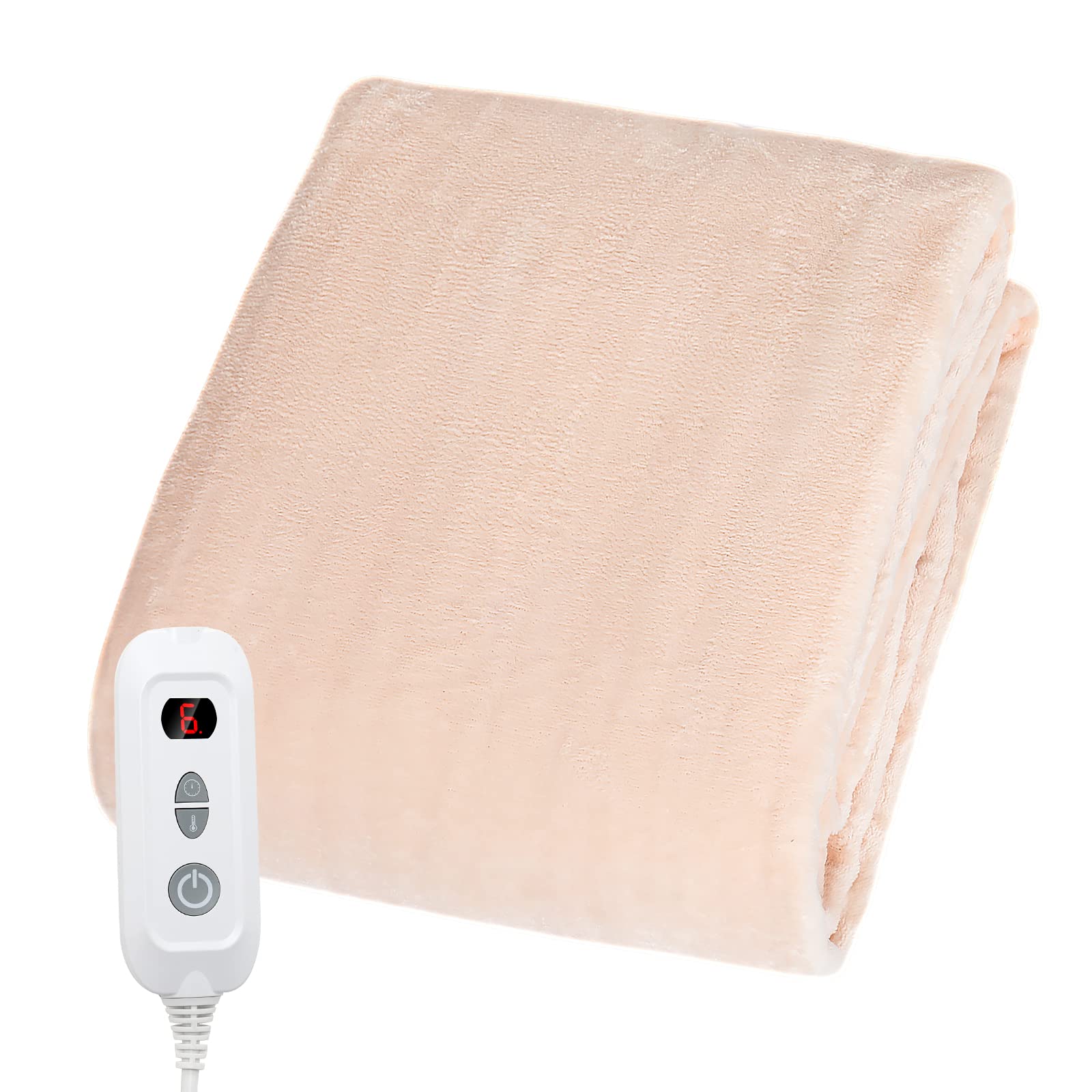 電気毛布 掛け敷き兼用 188cm×130cm 10分速暖 6段階温度調整＆タイマー可 洗える 電気毛布 敷きフランネル 省エネ ダニ退治 ふわふわ 均一加熱 冷え対策 寝具 冬物 PSE認証済み