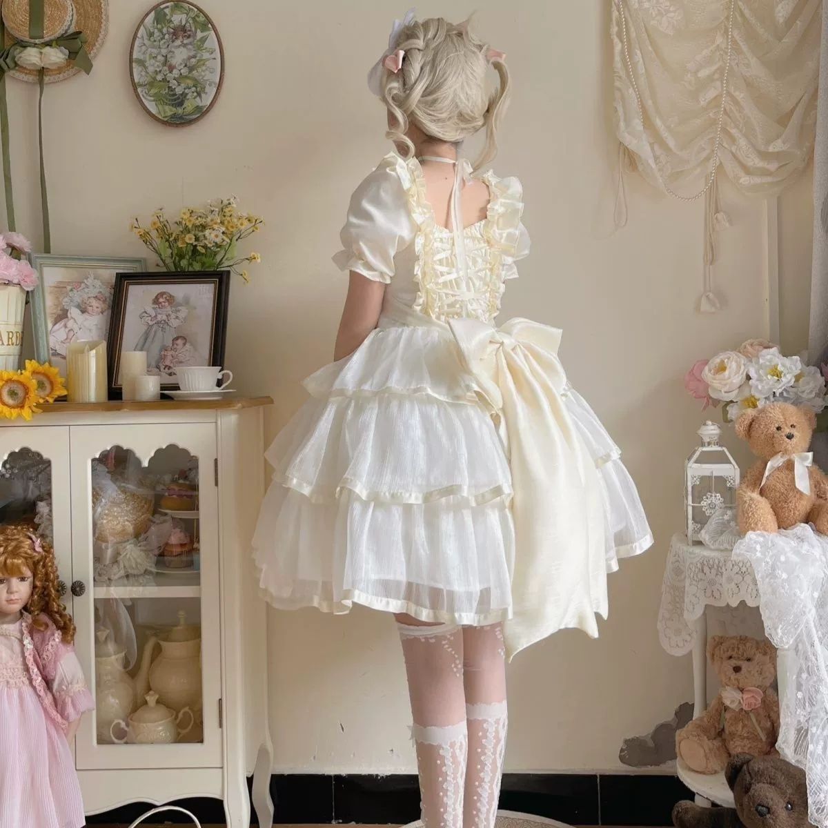 【クイック出荷】【月光少女】現物ロリータ蓬蓬スカートアンドロメダスカートlolitaワンピースロリータ誕生日ドレス