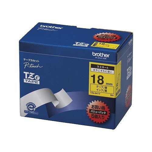 ピータッチテープ18mm黄/黒（5個入） TZE-641V 00009847