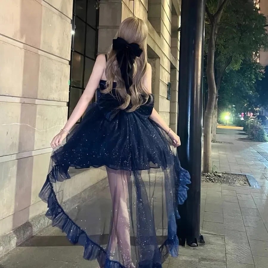 プリンセスドレス 軽やかな ドレス 星空 キラキラ ロリータドレス 誕生日 ルワンピース ウェディングドレス