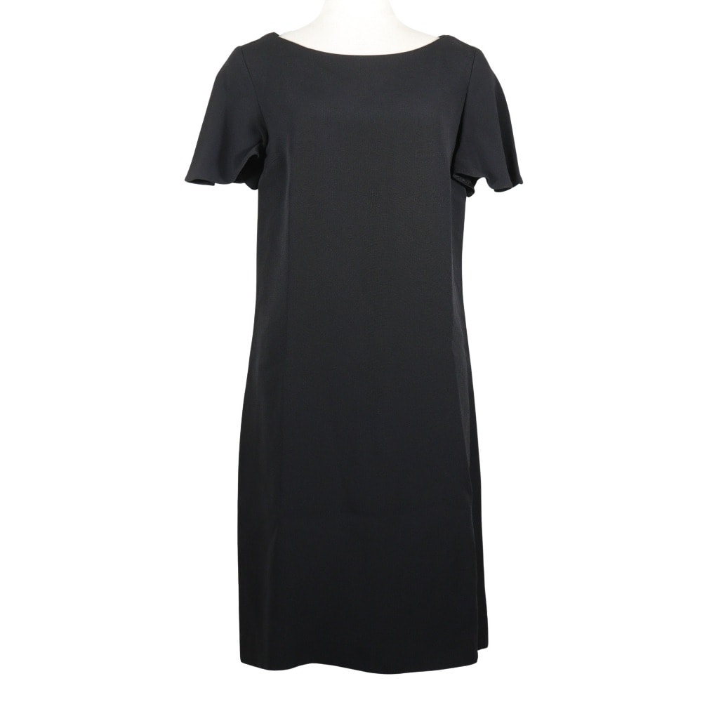 バックホール 半袖 ワンピース レーヨン 黒 レディース 中古品 Aランク