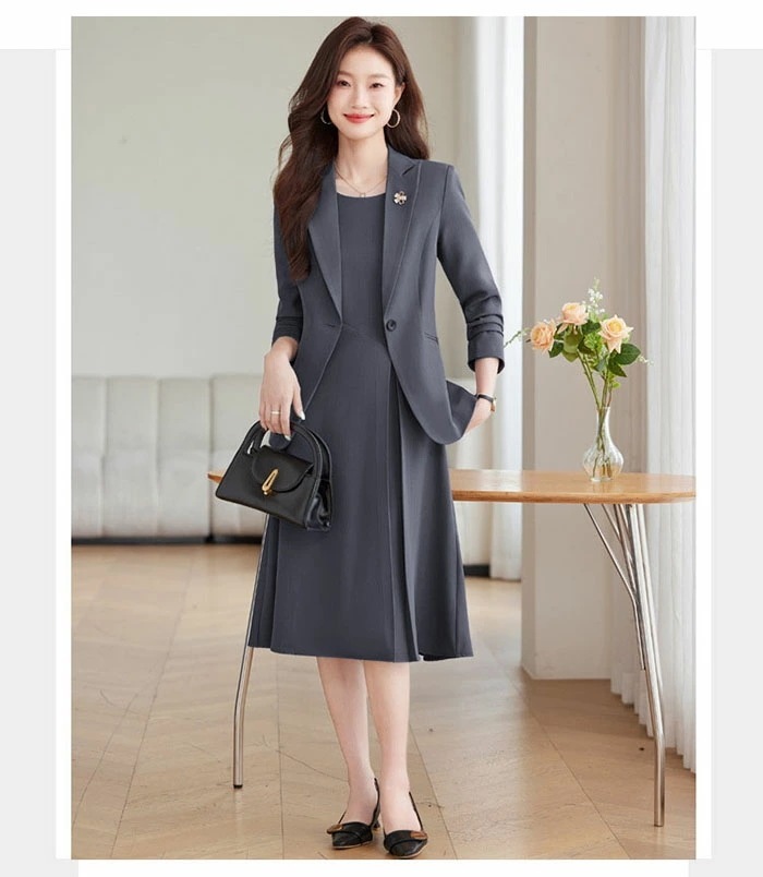 スーツ レディース セレモニースーツ ワンピース ジャケット 2点セット フォーマルスーツ フォーマル 膝丈ワンピ ビジネス ミドル丈ワンピース 通勤 OL 女性 オフィス おしゃれ 事務所 入園式