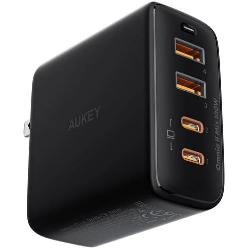 AUKEY PA-B7T-BK USB充電器 Omnia2 Mix 100W PD対応 [USB-A 2ポート／USB-C 2ポート] ブラック PAB7TBK 6,351円