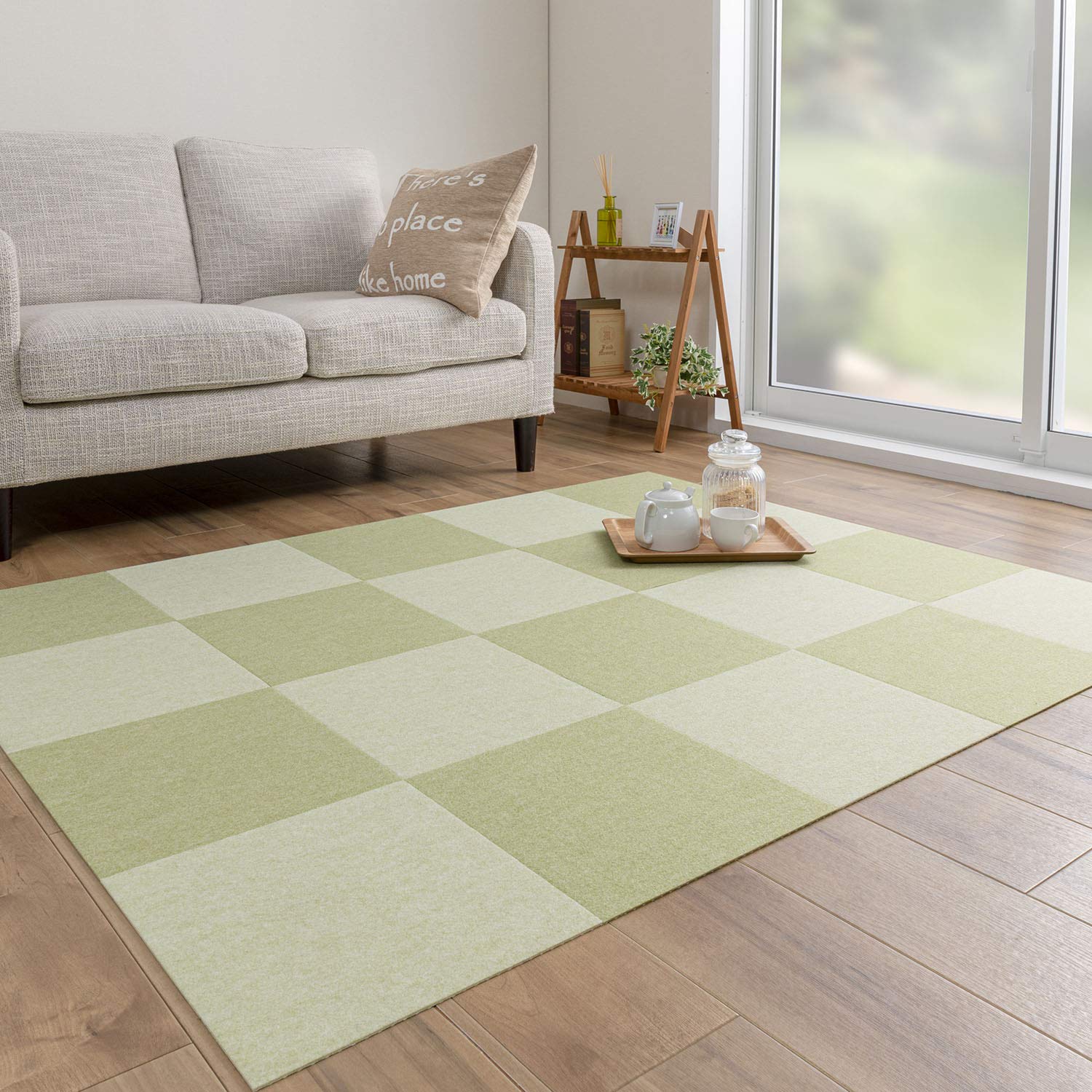 日本製 撥水 消臭 洗える】サンコー ずれない タイルカーペット 30