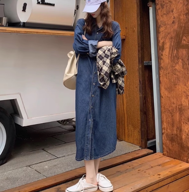 レディース ワンピース デニム かわいい 大人可愛い カジュアル 上品 おしゃれ かっこいい レトロ こなれ感 ラフ メンズライク ボーイッシュ スポーティー ガーリー ルーズ 個性的 モード系