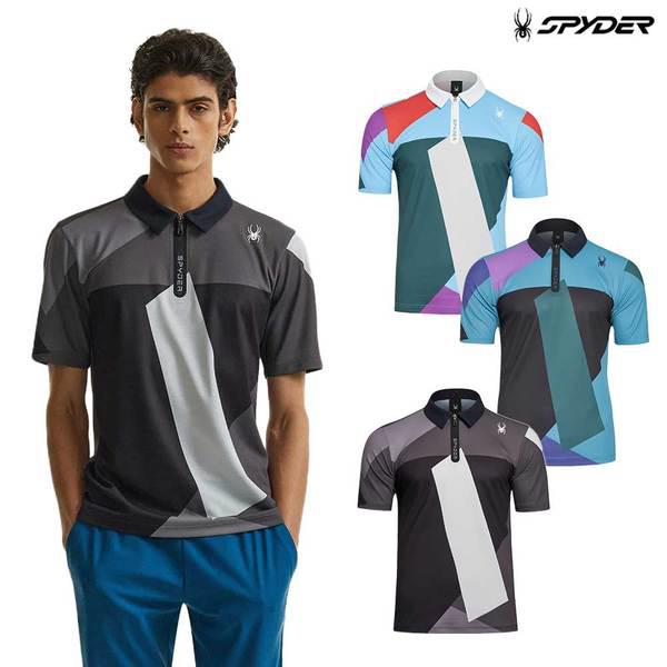 【FILA】男性プロウェブカラーパターン半袖ポロシャツSPHMCNTS241M