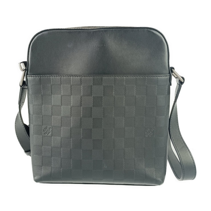 美品 LOUIS VUITTON ルイヴィトン ショルダーバッグ ポシェット ディストリクト N23355 オニキス シルバー金具 ダミエアンフィニレザー クロスボディバッグ【本物保証】