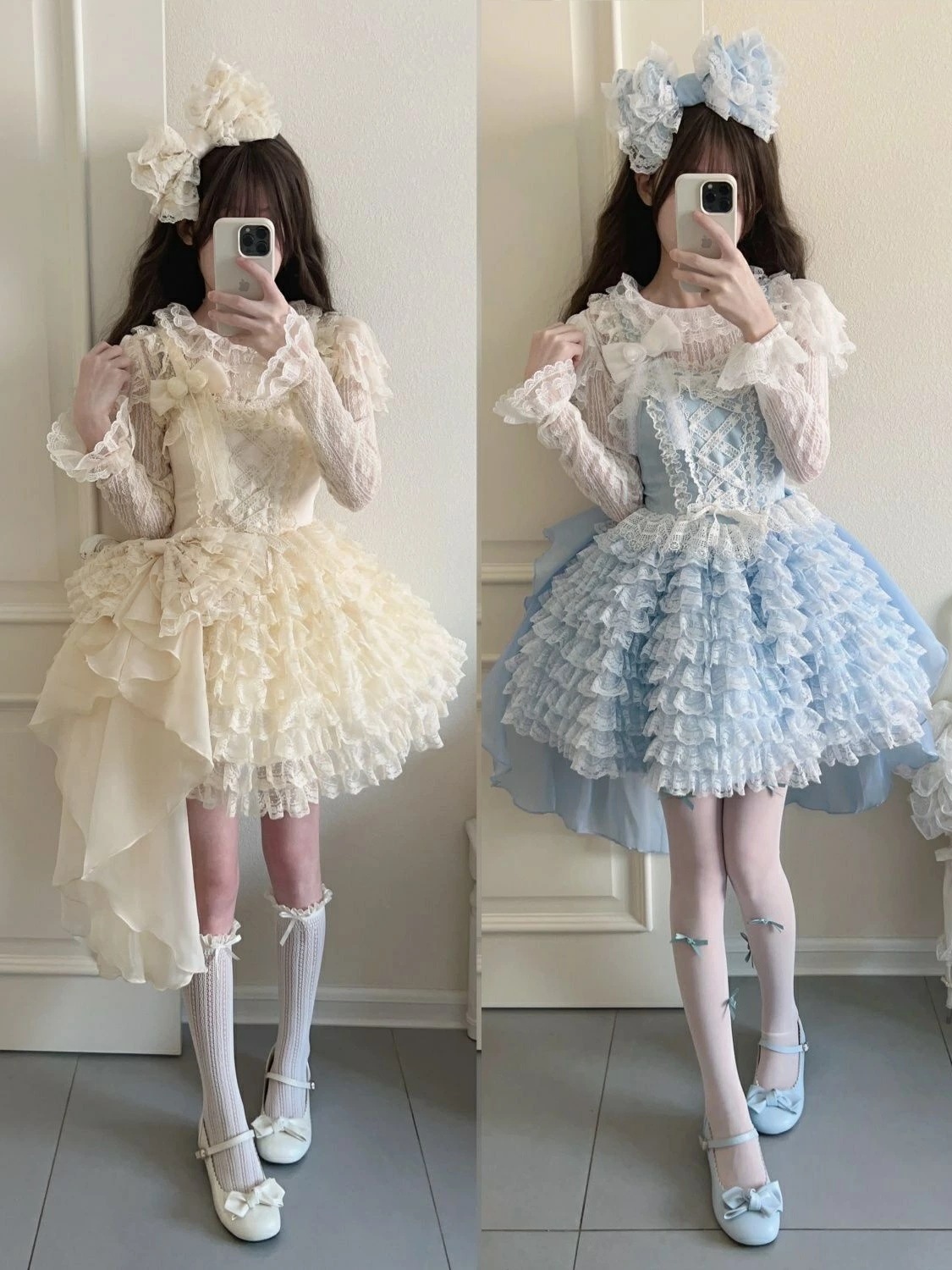 ロリータドレス ジャンパースカート ケーキドレス ふわふわ フリル 大きい蝶結び付き ワンピース 可愛いロリータ服 プリンセスドレス パーティードレス フレアドレス Lolita 大人コスチューム