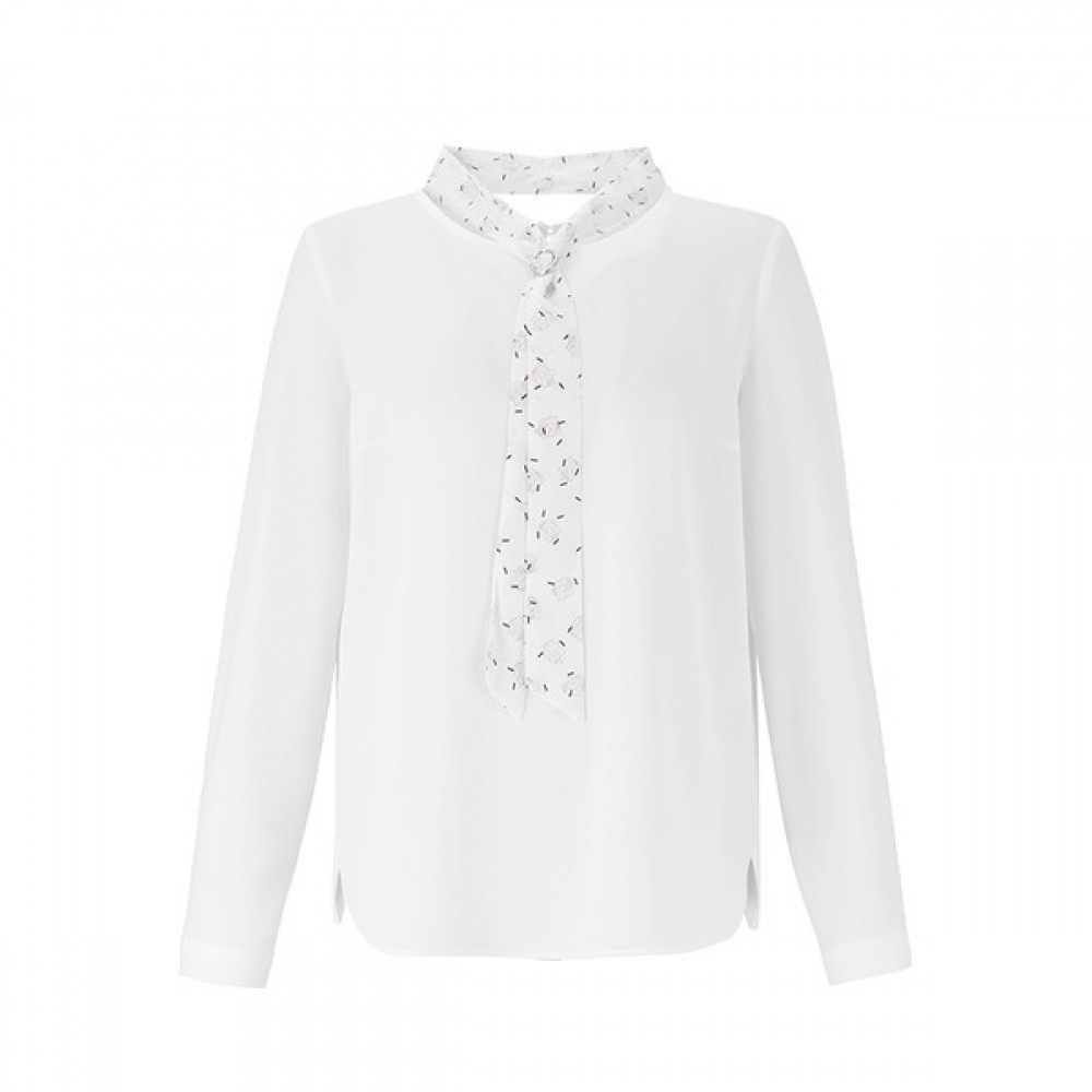 (ニューヨーク訪問) 柄ネクタイブラウス (VY3TS90)