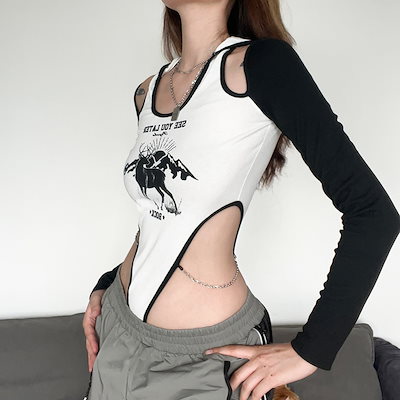 Qoo10] Tシャツ 長袖 ハイレグ レオタード フ