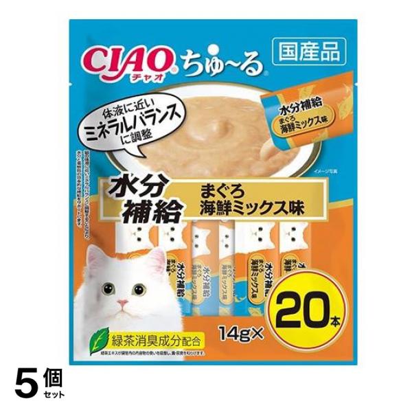 いなば 猫用おやつ CIAOちゅる(チャオちゅーる) 水分補給 まぐろ 海鮮ミックス味 14g (×20本入) 5個セット 5,109円