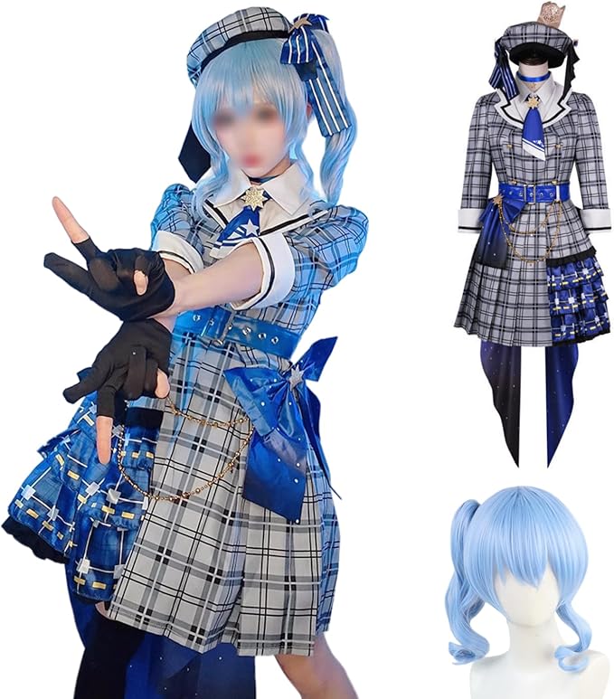 仮装 変装 パーティー イベント セットアップ ショーパン ワンピース 黒 コスプレ衣装 追加可能 メイド服 バーチャルYouTuber VTuber コスプレ 星街すいせい