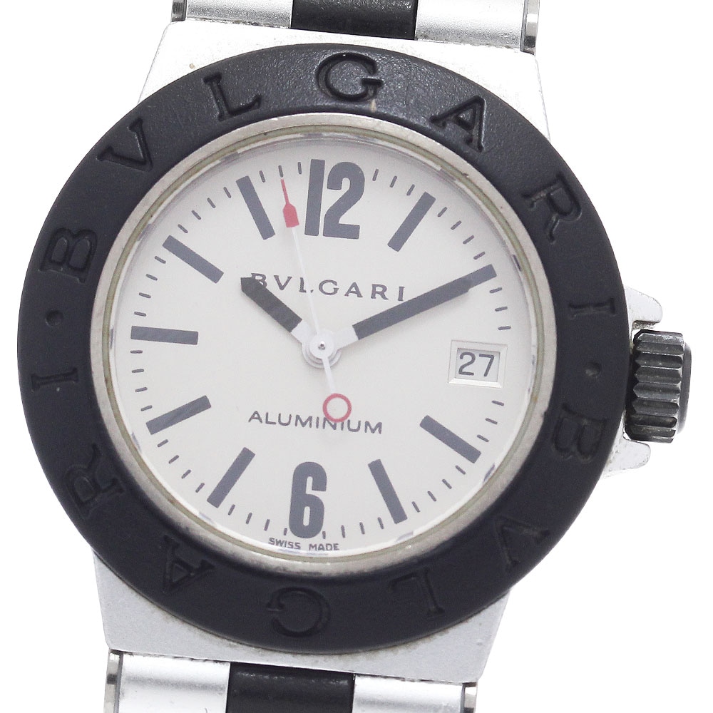 ブルガリ BVLGARI AL29TA アルミニウム デイト クォーツ レディース 保証書付き_892270【中古】