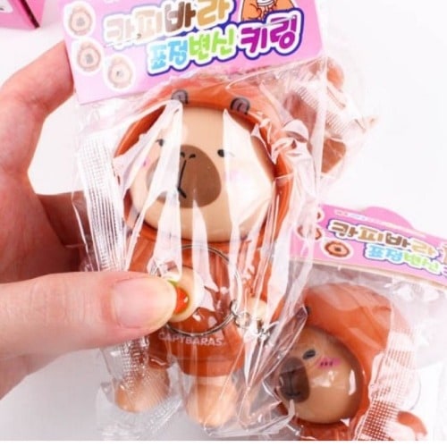 カピバラ表情変身キーリングx 12個面白い肌触り遊びおもちゃ団体誕生日こどもの日クリスマスプレゼント