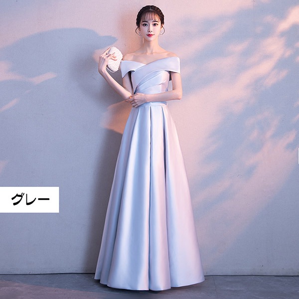 ワンピースドレスドレス発表会 ピアノ発表会 母親 ワンピース 小さいサイズ 結婚式 体型カバー オフショルダー 袖付き 演奏会 パーティードレス ピアノ 大人 ドレス ロングドレス ロング 30代