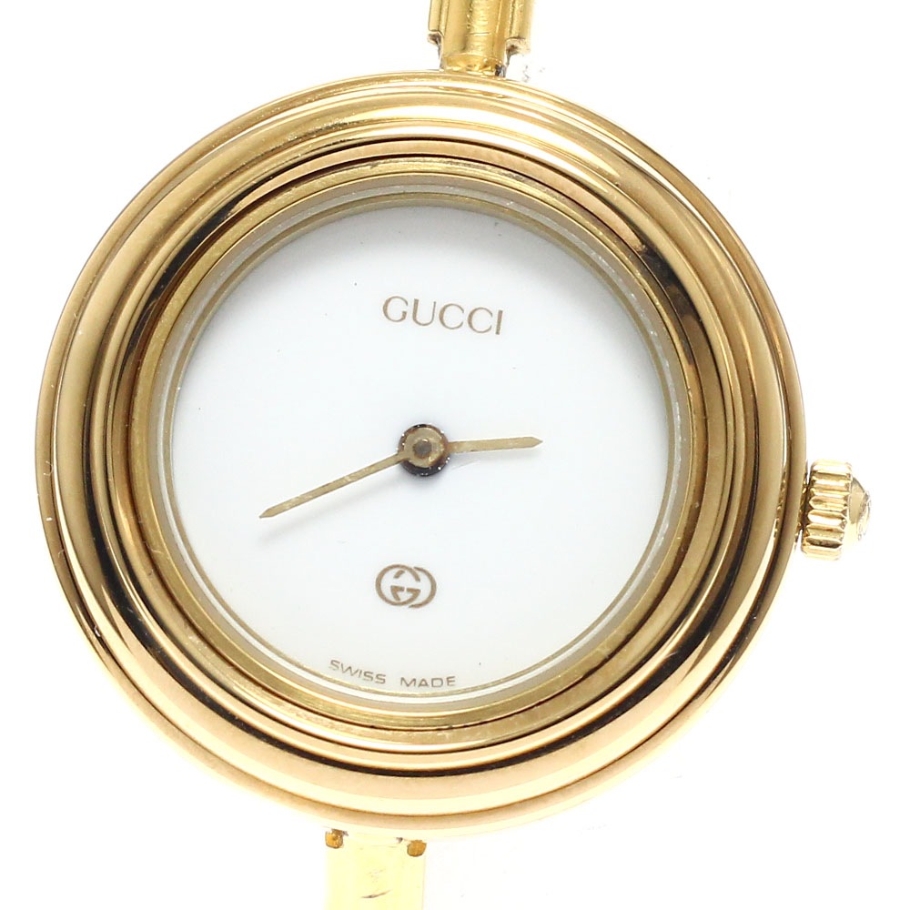 ジャンク グッチ GUCCI 1100-L チェンジベゼル クォーツ レディース 箱付き_942725【中古】