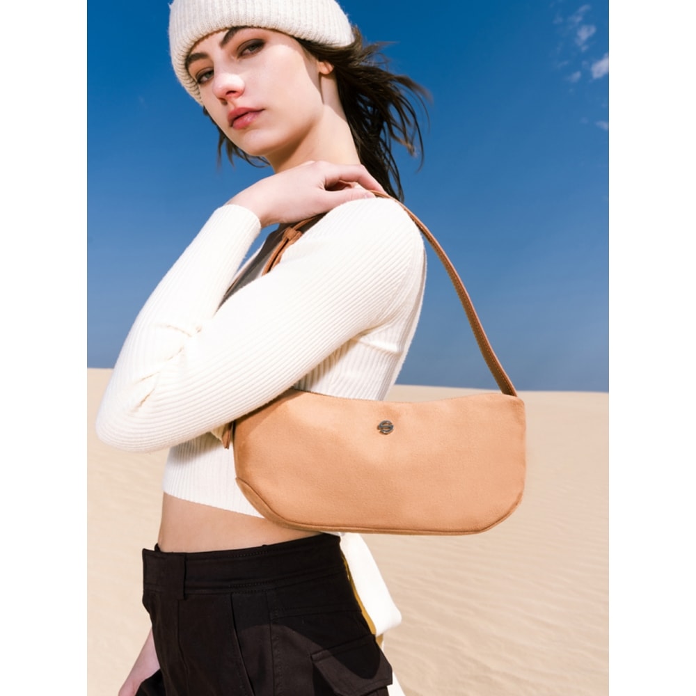 セミコードグルーブミドルバッグ-セミコードキャメル