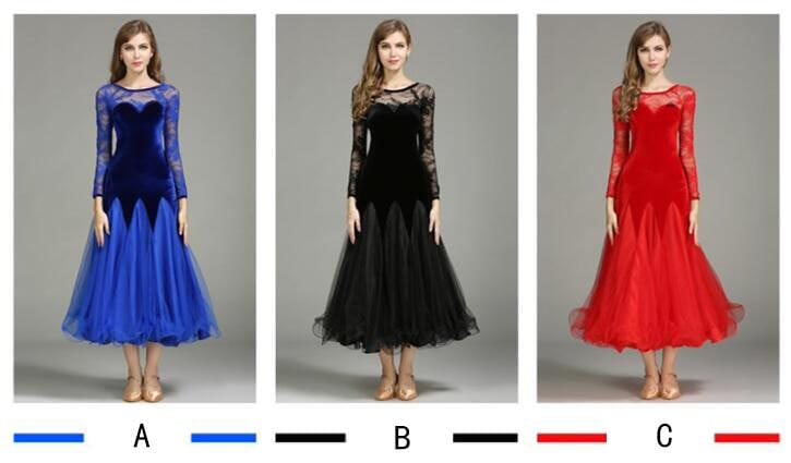 「レース付き 社交ダンス専用」ダンス ドレス 優雅 演出服競技用 ワルツドレス 高級感 エレガント